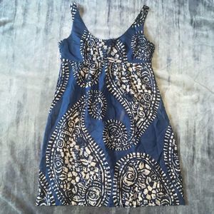 Michael Kors Blue Silk Dress Sleeveless Scoop Neck Lined